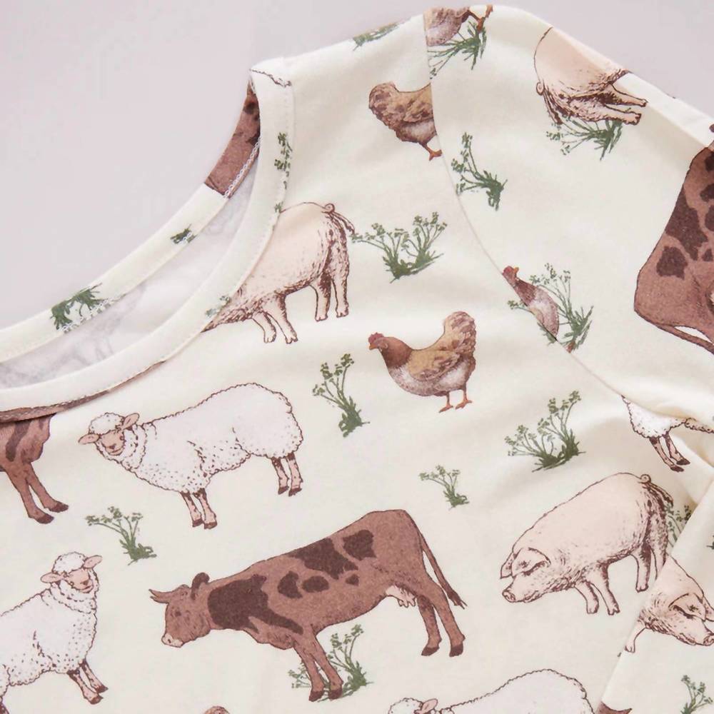 NEW PINK CHICKEN kids bamboo pj set in farm life - Picture 2 of 2